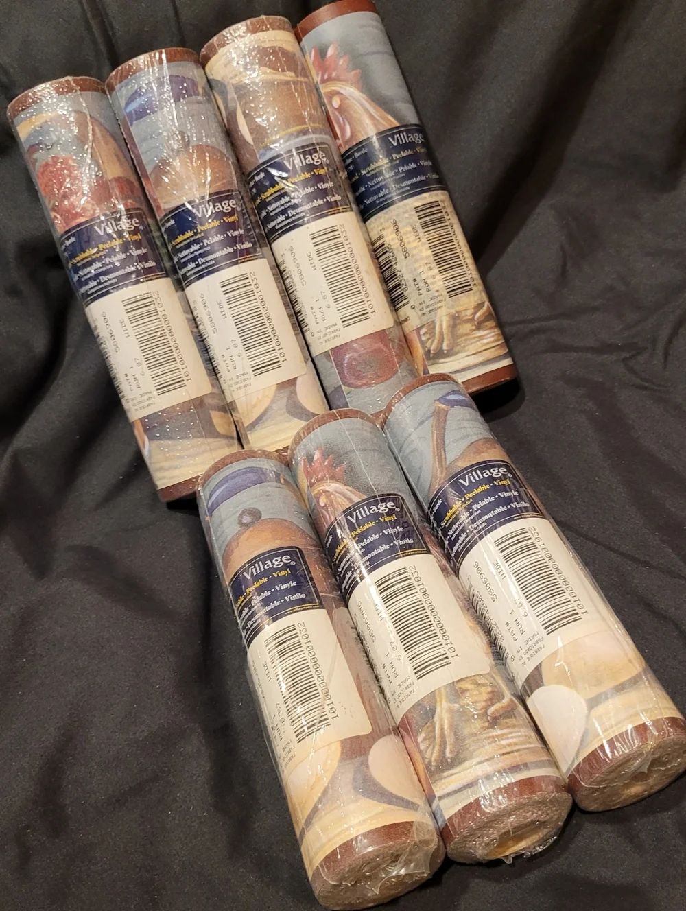 NEW Vintage Village Vinyl Wallpaper Border 5806906 Lot of 7 Rolls Rooster Apples